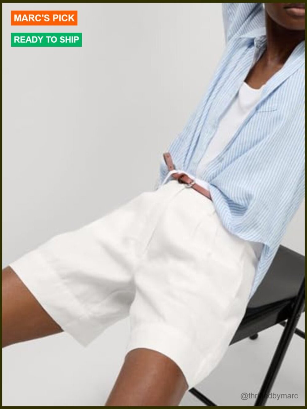 High Waisted Wide Leg Tailored Shorts Linen Cotton Blend Casual Beach Work - Picture 2 of 6